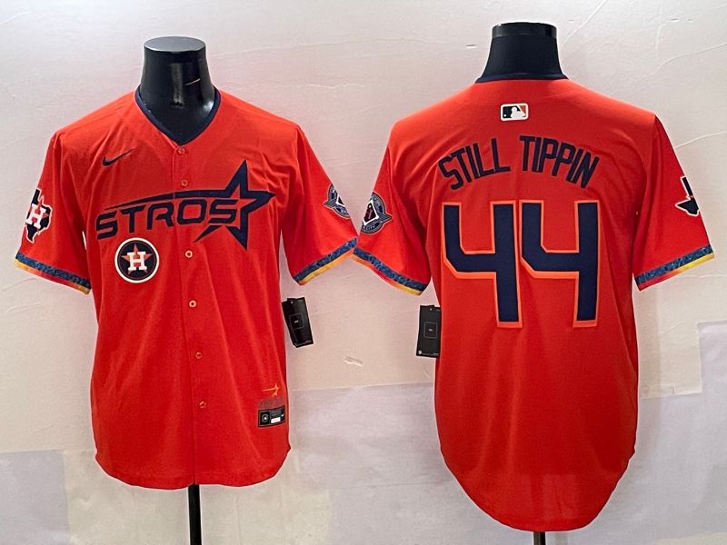 Men Houston Astros 44 Still Tippin Orange Fourth generation Joint Name 2025 Nike MLB Jersey style 2